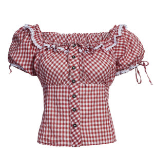 Chemisiers à manches longues pour femmes, chemise à carreaux rouges en flanelle d'excellente qualité, hauts décontractés en coton pour dames, 2022 - Product Image 1