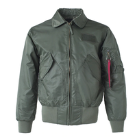 Blouson bomber vert olive pour homme MS Corporation, fermeture éclair, col rond, style décontracté, coupe régulière, imprimé animal, toile coupe-vent