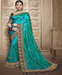 Auto-conçu dernier concepteur soie brodé Saree Blouse pièce douce dentelle bordure pour les femmes pour la fête de mariage porter indien - Product Image 2