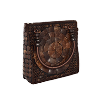 Bolsos de Madera Artesanales de Vietnam, Estilo Vintage con Botón Personalizado o Pintura a Mano, Bolsos Casuales de una Sola Correa de 99 Gold Data