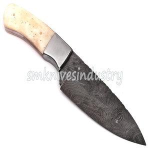 Custom Made Damascus Hunting Skinning <b>Knife</b> with Came <b>Bone</b> <b>Handle</b> Of Scrimshaw (Smk1323) - Product Image 4