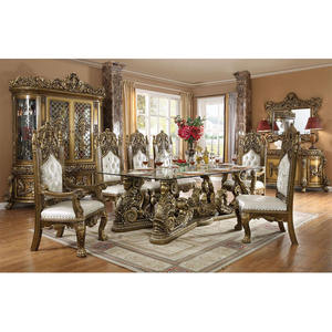 Hermoso Juego de Comedor Contemporáneo Hecho a Mano, Decoración de Comedor de Estilo Antiguo de Lujo, Moderno Juego de Mesa de Comedor de 7 Piezas - Product Image 1