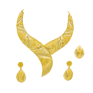 Venta al por mayor 14K 18K 24K chapado en oro formando collares conjunto, joyería tradicional, joyería de moda, latón oro lleno de joyería de lujo. - Product Image 1