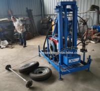 Machine de forage de puits d'eau portable à moteur diesel facile à utiliser avec moteur et boîte de vitesses, profondeur de 150 m sur remorque RCS200P
