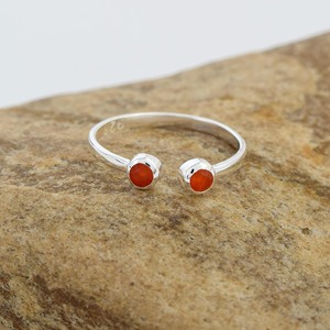 เครื่องประดับคุณภาพดีดีไซน์เนอร์สำหรับผู้หญิงแหวนเงินสเตอร์ลิง18K 925สามารถปรับขนาดได้พลอยคาร์เนเลียนสำหรับงานแต่งงาน - Product Image 3