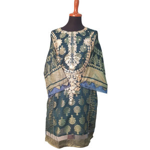 Kurta/Kurti pour femmes de haute qualité en viscose, soie, coton et rayonne, avec travail traditionnel en jacquard Tilla, nouvelle mode pakistanaise, Masoori MP-A063 - Product Image 1