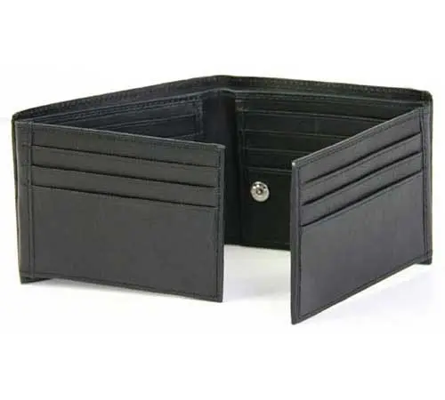 גברים Bifold ארנק-עור Bifold Flip ארנק מזהה ארנקים אשראי כרטיס בעל כרטיס מחזיק Keychain חכם עור ארנקים