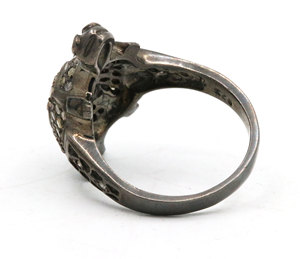 Turtle-Natural corte redondo diamante piedra preciosa 925 plata esterlina sólida negro rodio plateado anillos hechos a mano joyería para venta al por mayor - Product Image 2