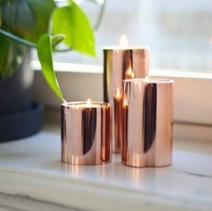Modern Candle Holder Home Wedding Decoration Elegant New Design Set of 3 Metal Candle <b>Jars</b> Centerpieces Holders Vessel for Decor - Product Image 4