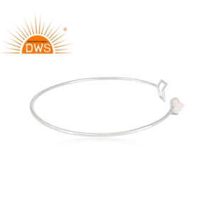 925 Sterling Silver Cuff <b>Bracelet</b> Manufacturer Arrow Design Moonstone Bangle Cuff Jewelry - Product Image 3