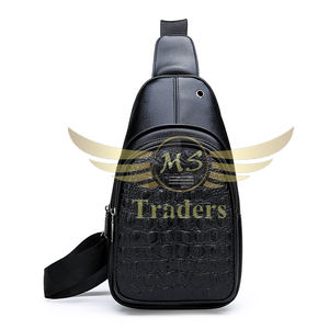 2023 Crocodile Alligator motif style poitrine sac en cuir Pu durable et à la mode bandoulière sac à bandoulière léger hommes femmes - Product Image 1