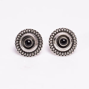 Pendientes de Plata de Ley con Ónix Negro, Hechos a Mano, Plata Oxidada, Estilo Antiguo, Vintage, Retro, Boho, de Diseño, Regalo de Aniversario - Product Image 3