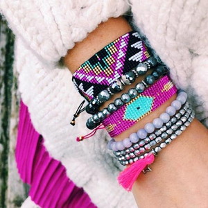 Conjunto de pulseras Miyuki Combo Rosa Hecho a Mano Magic - Product Image 1