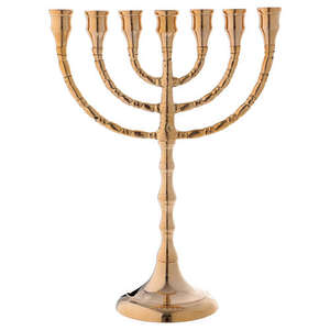 Portavelas de menorah de siete brazos brillante de latón pulido modelo religioso para regalo de suministros de Iglesia - Product Image 5