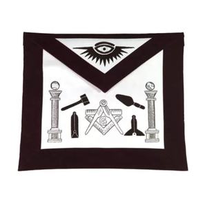 Delantal de Master masónico, herramientas bordadas a mano, azul real, venta al por mayor - Product Image 3