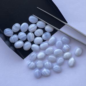 Cabujón calibrado ovalado liso de piedra de ágata de encaje azul Natural de 8mm y 10mm de proveedor de piedras preciosas a precio para hacer joyas reales - Product Image 5