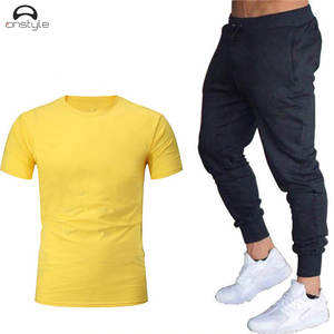 Ropa de fitness Conjuntos deportivos para hombres Sudadera con capucha rosa de algodón de manga larga con chándal joggers - Product Image 1