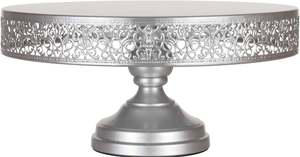 ที่วางเค้กเครื่องเงินชุบสังกะสีขนาดใหญ่มีสไตล์เหมาะสำหรับโชว์ขนมอบและมัฟฟินของหวานสุดหรู - Product Image 2