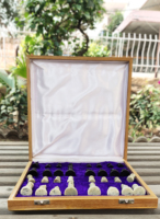 Échiquier de luxe en bois et pierre fait à la main en Inde avec des pièces en marbre, jeu d'échecs international avec boîte, échiquier en marbre