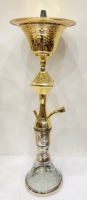 Chichas Farida en gros, luxe, laque de laiton égyptienne, 65 cm, mini, en laiton massif, type courbé, chicha pyramide, logo personnalisé, or, unique