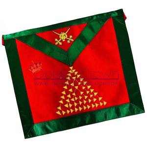 Masonic Scottish Rite Satin apron - AASR - 15th degree Bullion Embroidered | Masonic Regalia Apron Supplier - Product Image 1