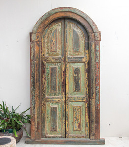 Porte intérieure en fer forgé indien pour adultes, en bois de teck antique et rustique, de haute qualité, vintage et rétro, fabrication de portes doubles