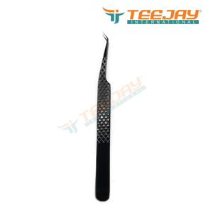 Pinzas para Pestañas TEEJAY ELT-315, Venta al Por Mayor, Marca Privada Personalizada, Acero Inoxidable de Alta Calidad, Punta Lisa, Plasma Negro, 7mm 45 - Product Image 3