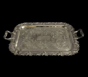 ถาดเสิร์ฟอาหารแบบมีสไตล์สำหรับบ้านโรงแรมร้านอาหารเครื่องครัวอุปกรณ์รับประทานอาหารจานเสิร์ฟถาดโลหะชุบเงินถาดใส่กาแฟ - Product Image 5