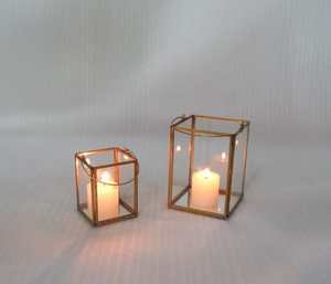 เชิงเทียนแก้วทรงเรขาคณิตสีทองบรอนซ์ตกแต่งระดับพรีเมียมสำหรับตกแต่งโต๊ะงานแต่งงานและตกแต่งบ้าน - Product Image 6