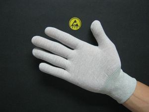 ถุงมือ ESD แบบสัมผัสนุ่ม ป้องกันไฟฟ้าสถิตย์ ถุงมือบางพร้อมข้อมือถักด้วยเส้นด้ายนำไฟฟ้า สีขาว - Product Image 2