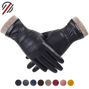 ถุงมือแบบไม่มีนิ้วสำหรับผู้ชายถุงมือแบบมีหน้าจอสัมผัสและดีไซน์แบบหนาสไตล์เจ้าสาวสีดำ2024ผลิตตามสั่ง - Product Image 3