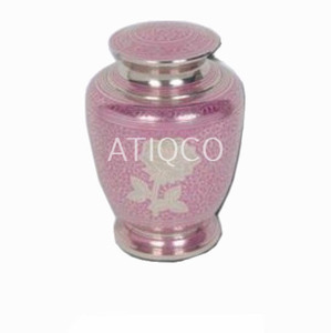 Urna de cremación para adultos de latón macizo con clase, diseño de flor dorada en relieve con estilo americano para uso funerario | Urnas de servicio conmemorativo - Product Image 5