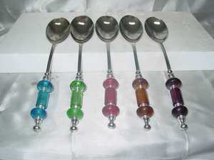 Juego de servidor de acero inoxidable con cuentas de vidrio coloridas para cocina, hoteles y restaurantes, a la moda - Product Image 5