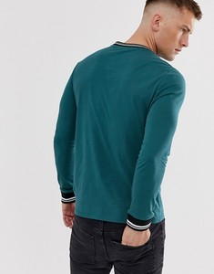 ผู้ชายลายทางคอและ Cuffs ซี่โครงผ้าฝ้าย100% เสื้อยืดแขนยาว - Product Image 3