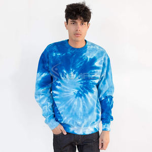 Sweat-Shirt à col ras du cou noir, Streetwear, teinture par nouage, personnalisé - Product Image 5