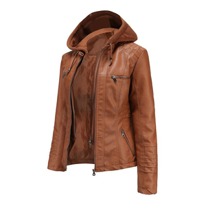 หนังแท้100% หนังวัวซ่อนด้วยขนด้านในเสื้อแจ็คเก็ตหนังคุณภาพสูงพรีเมี่ยมสำหรับผู้หญิง - Product Image 2