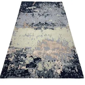 Handtufted Rug Carpet Stain Resistant Anti Microbial Pet Friendly MOQ1 Tencil Custom Anti Slip Floor NZ Wool Silk Viscose Tencel