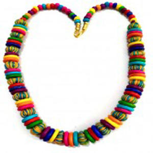 Collier de costume indien de mode bohème fait à la main corne en acier inoxydable et perles d'os de buffle avec forme géométrique - Product Image 1