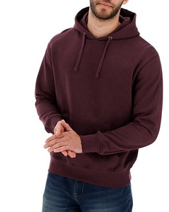 Sudadera con capucha ajustada de algodón 100% para hombre, ropa de gimnasio con logotipo personalizado y técnica bordada para la temporada de invierno, patrón sólido - Product Image 6