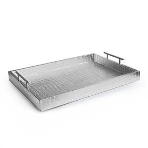 Tableware Accessories Serving Trays <b>Restaurant</b> and <b>Hotel</b> <b>Supplies</b> Modern Hammered Trays Metal Stainless Steel Platters - Product Image 1