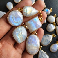 925 Sterling Moderne Éclairage Suspension Authentique Arc-En-Lune Blanc Topaze Gemmes Vintage Pierre Cristal Pendentifs Charmes
