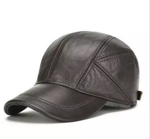 High Quality Leather Snapback Cap 100% Leather Sheep Skin Baseball <b>Hat</b> Caps Custom Your Own Design Embroidery Logo Caps - Product Image 3