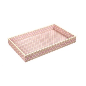 Plateau en bois de mangue de luxe Unique, ensemble de 2 plateaux à thé en émail imprimé pour le petit déjeuner Fruits cuisine utilisations Table plateau décoratif Offre Spéciale - Product Image 3