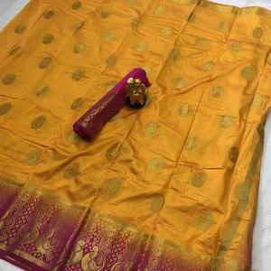 Ropa étnica Algodón Seda Sari Mujeres Use Prenda - Product Image 1