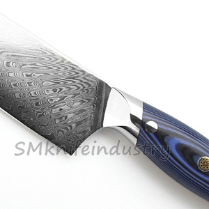 Custom Hand Forged Damascus <b>Kitchen</b> Chef <b>Knife</b> With Leather sheath cover (smk1971) - Product Image 4