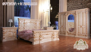 Juego de muebles de dormitorio de madera de teca antigua, camas talladas clásicas en estilo moderno, tamaño personalizado, Color personalizado para decoración del hogar - Product Image 4