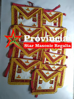 Tablier de cérémonie en coton blanc brodé main sur mesure, Rite Français, Grand Démontriant de l'Ordre maçonnique d'Athélas, à vendre