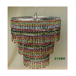 Candelabro de cuentas multicolores de alta calidad para decoración del hogar Metal plateado con otros candelabros linternas y tarros de velas - Product Image 1