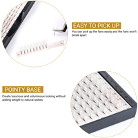 Extensions de cils en volume russe 3D 4D 5D en fibres PBT coréennes de haute qualité, bouquets pré-faits, courbure C/D/BC