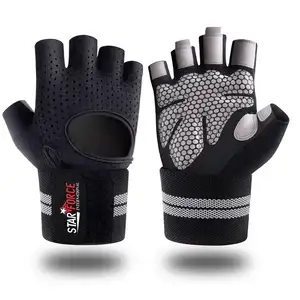 Unisex Finger-Less Fitness Weightlifting Gym Gloves